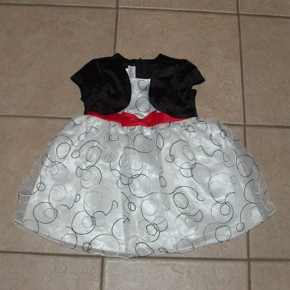 Ashley Ann | Dresses | Girls Sz 24 Months Sparkly Fit Flare Church Dress  With Attached Shrug | Poshmark